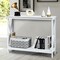 Costway 2-Tier Console Table x-Design Bookshelf Sofa Side Accent Table w/Shelf White\ Black\Espresso\Wood Grain
